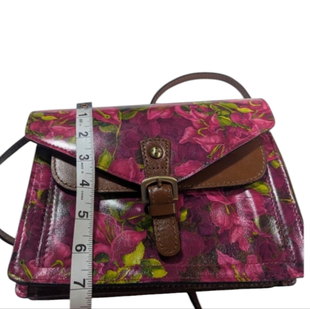 Patricia Nash Bougainvilleas Along The Coast Floral Leather Crossbody Bag - Picture 16 of 16